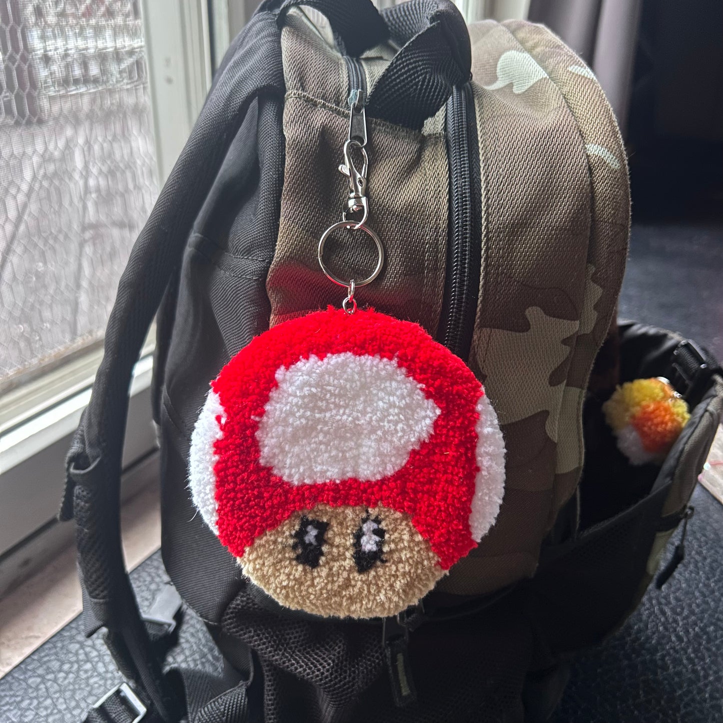 Mushroom Double-Sided Tufted Keychain