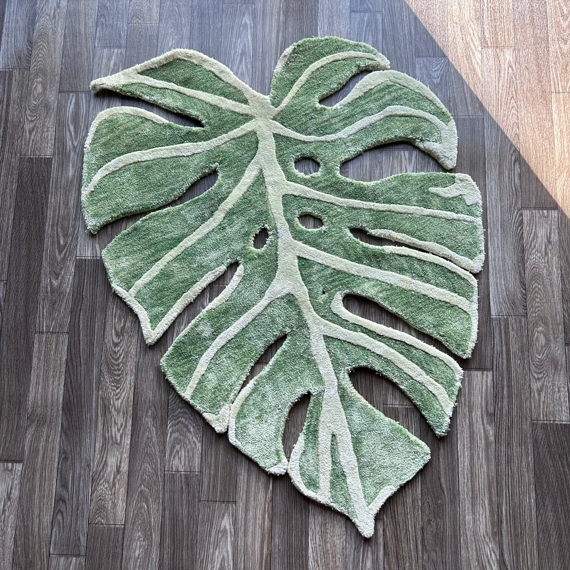 monstera tufted rug Monstera Leaf Tufted Rug (Ready to Ship) – TheTuftedTreasury